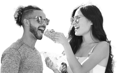girl feeding guy